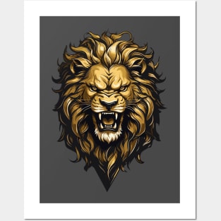 Fierce Roaring Lion Beast Design Posters and Art